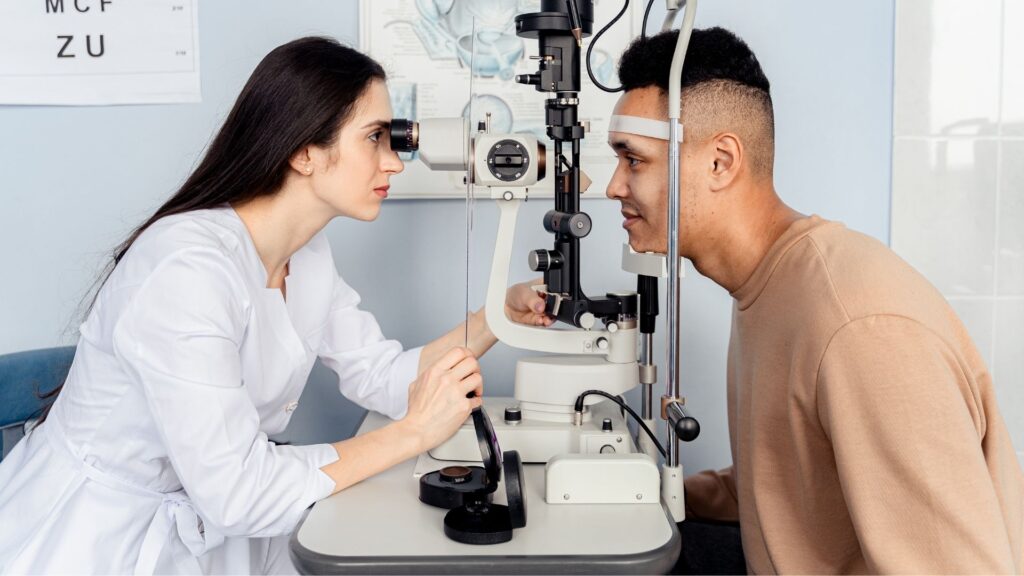 A person getting an eye exam